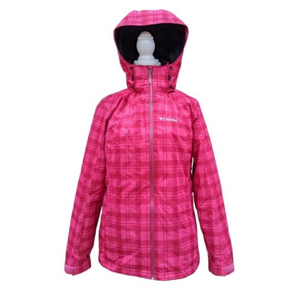 LIKE NEW Columbia Whirlibird Interchange Jacket Deep Blush Plaid Size M - Picture 4 of 14